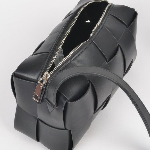 Faux Leather Braided Zip Bag - Picture 4 of 7